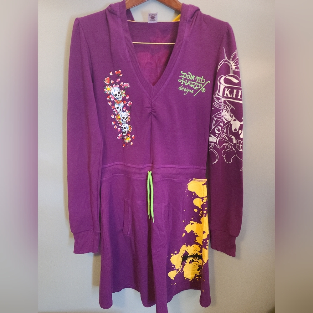 Ed Hardy "love kills slowly" hoodie dress